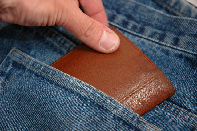 Wallet hand and jeans